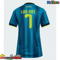 Camisa de Futebol Colômbia Luis Diaz #7 Equipamento Secundário Mulheres Mundo 2026 Manga Curta
